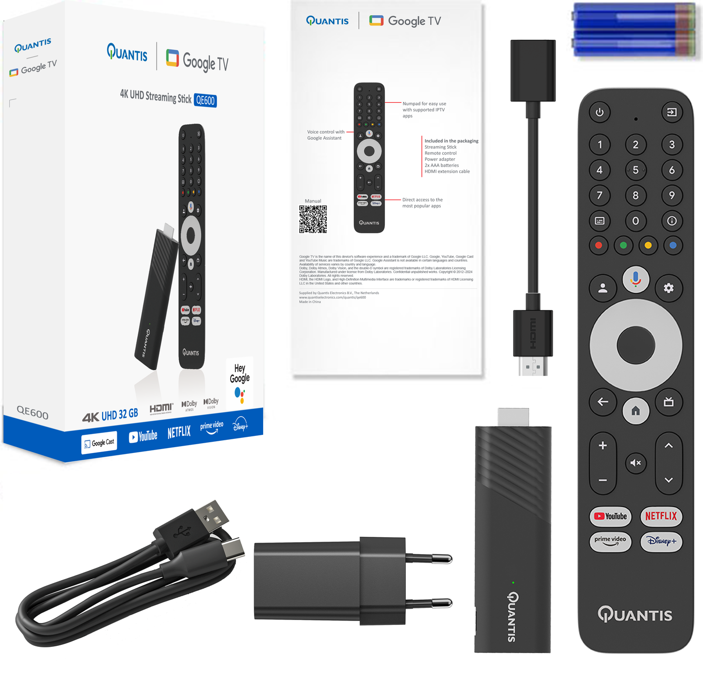 Quantis QE600 - Chromecast - 32 GB - Streaming Stick